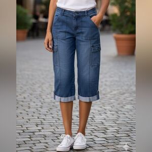 Take 50% OFF- Lee Sinfully Soft Blue Rolled Hem Jeans,Size-6